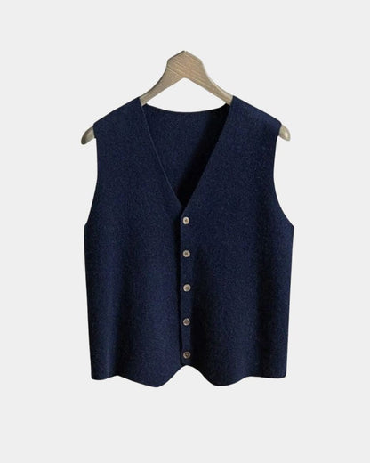 Angus | Navy Button Waistcoat