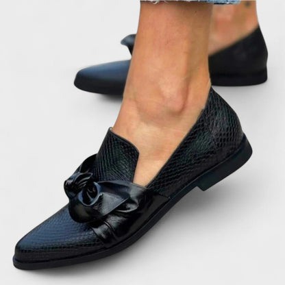 Annette | Black Bow Loafers