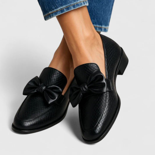 Annette | Black Bow Loafers