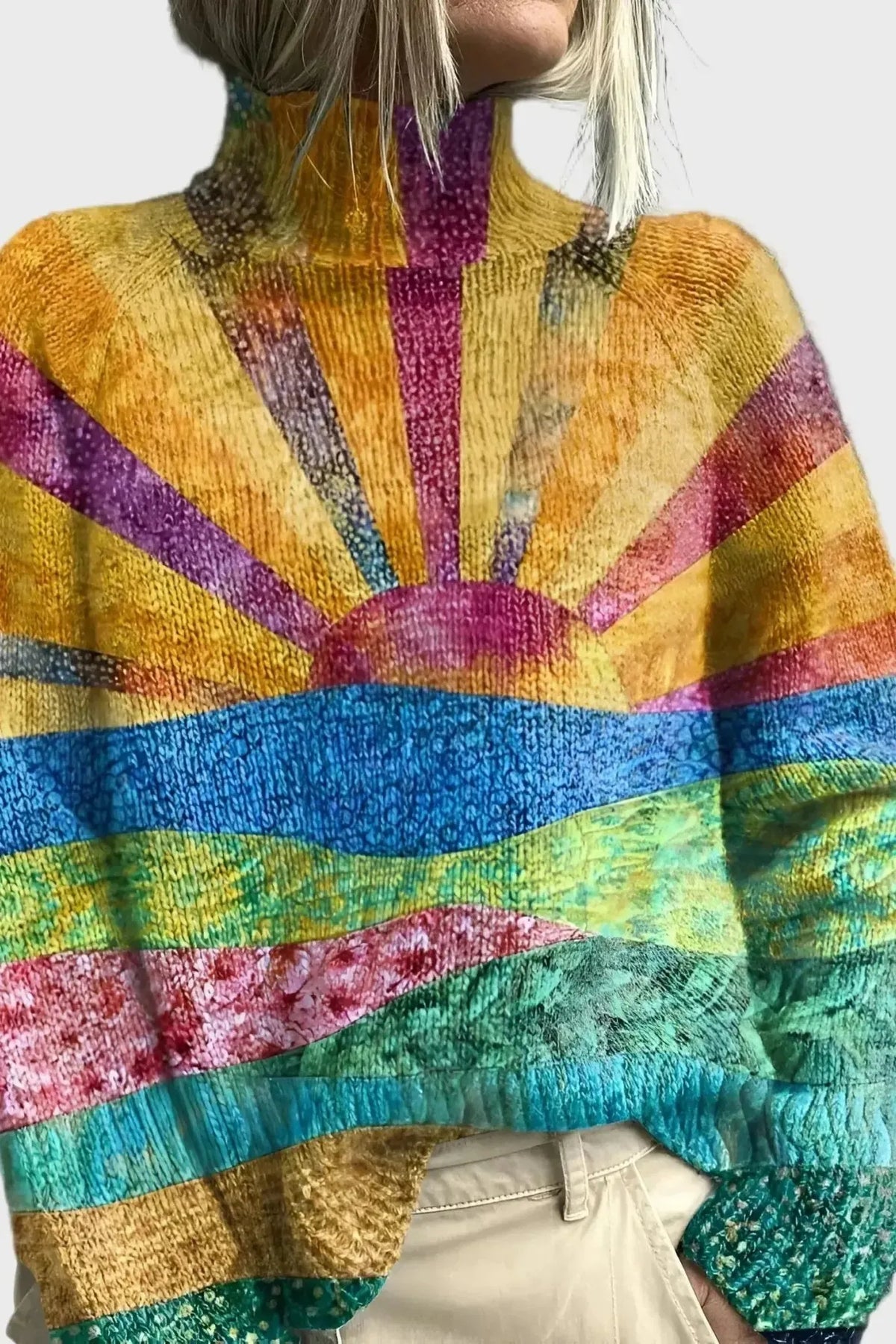 Annette | Colourful Sunrise Knit Jumper