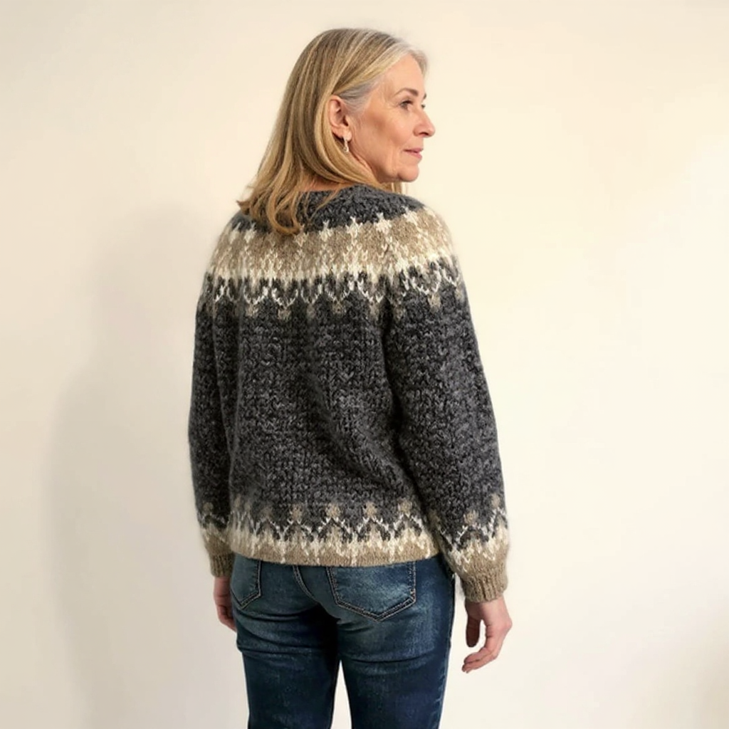 Angela | Charcoal Fair Isle Knit Jumper
