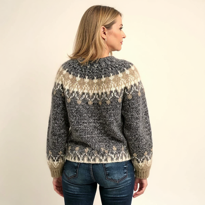Angela | Charcoal Fair Isle Knit Jumper