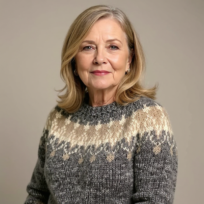Angela | Charcoal Fair Isle Knit Jumper