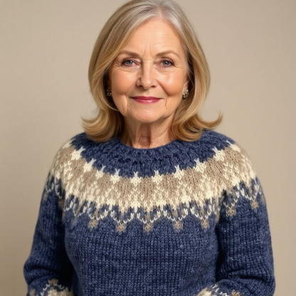 Angela | Charcoal Fair Isle Knit Jumper