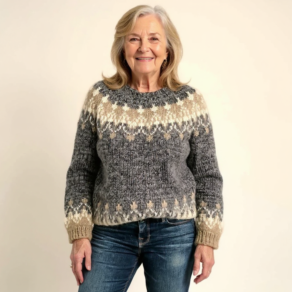Angela | Charcoal Fair Isle Knit Jumper