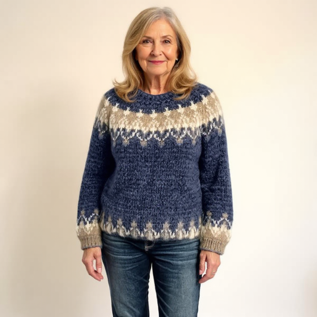 Angela | Charcoal Fair Isle Knit Jumper