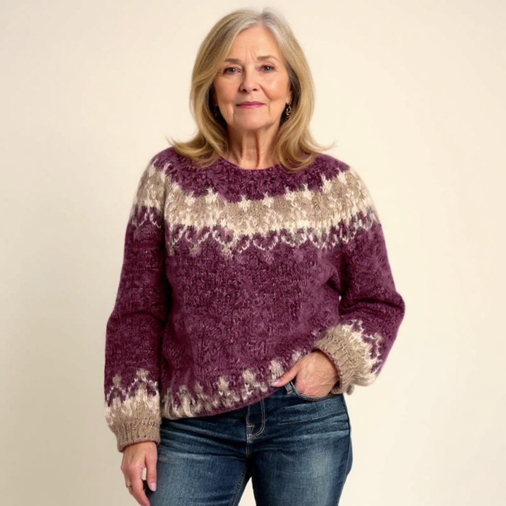 Angela | Charcoal Fair Isle Knit Jumper