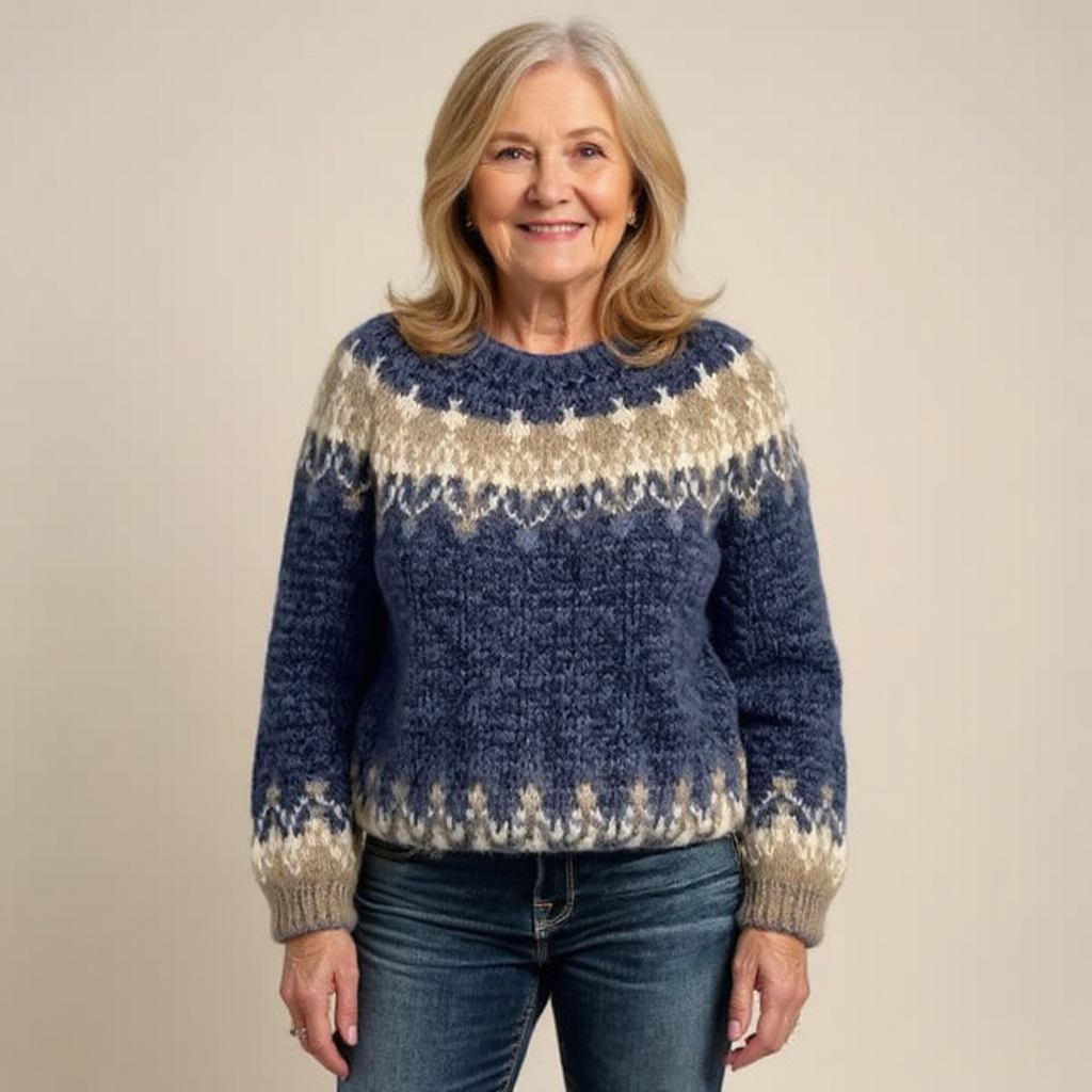 Angela | Charcoal Fair Isle Knit Jumper