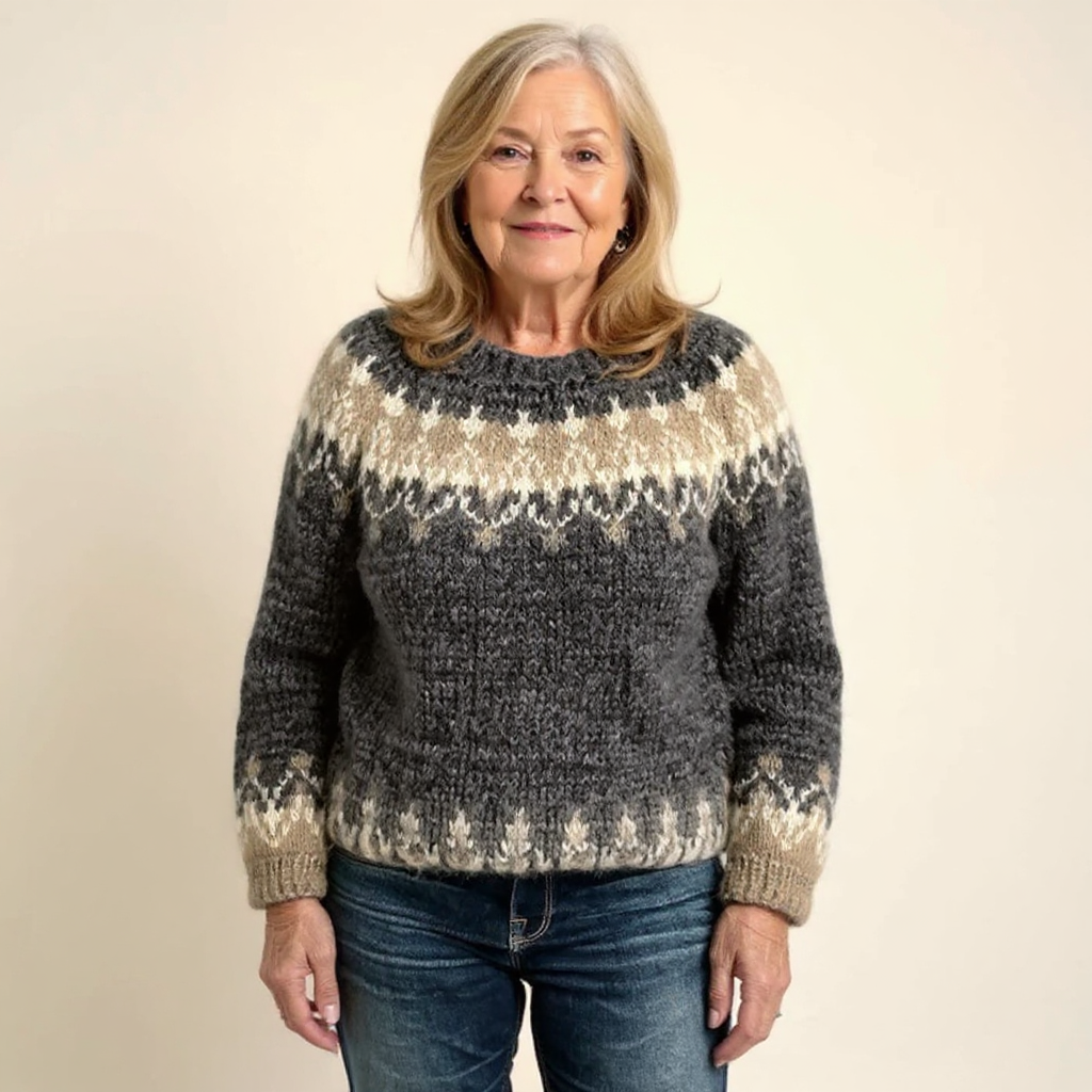 Angela | Charcoal Fair Isle Knit Jumper