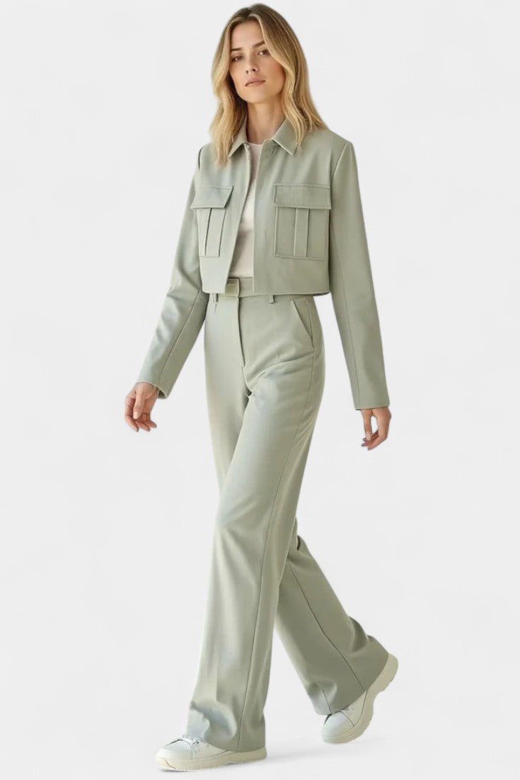 Anna | Cropped Jacket & Wide-Leg Trouser Set
