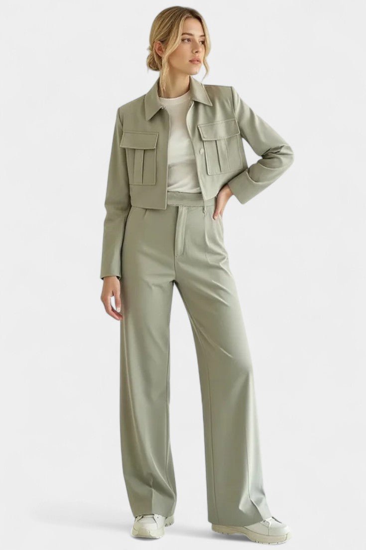 Anna | Cropped Jacket & Wide-Leg Trouser Set