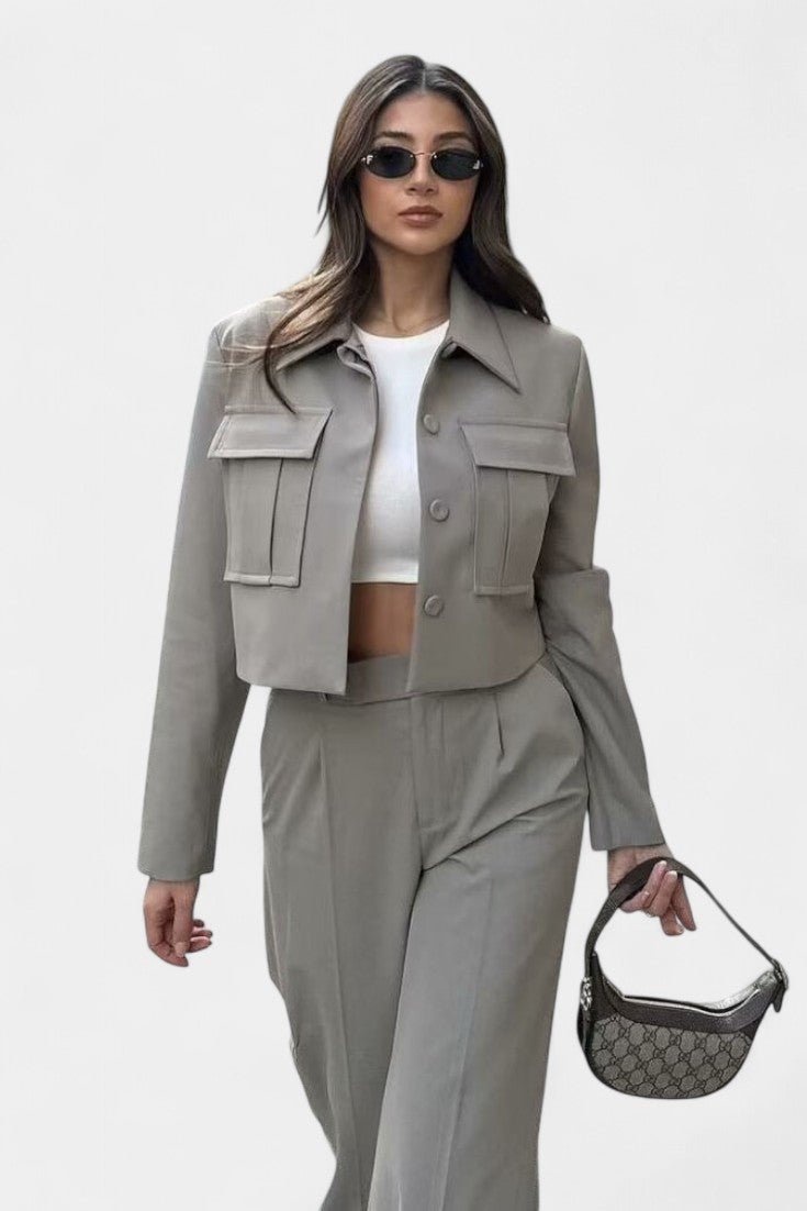 Anna | Cropped Jacket & Wide-Leg Trouser Set