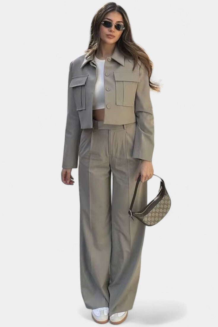 Anna | Cropped Jacket & Wide-Leg Trouser Set