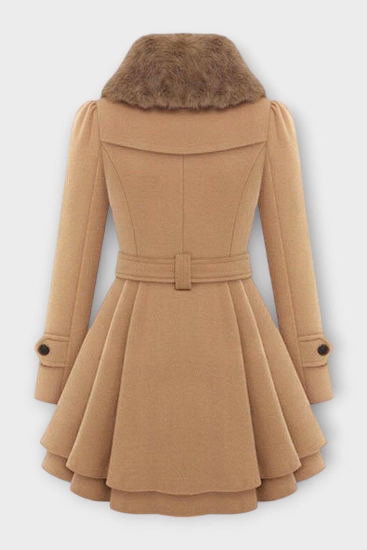 Anna | Camel Belted Double-Breasted Coat