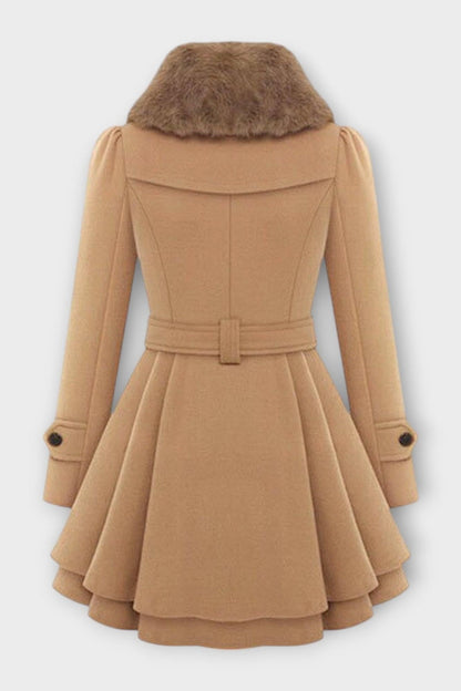 Anna | Camel Belted Double-Breasted Coat