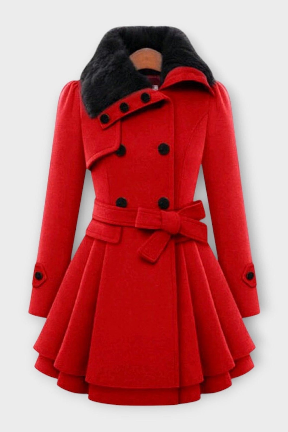 Anna | Camel Belted Double-Breasted Coat