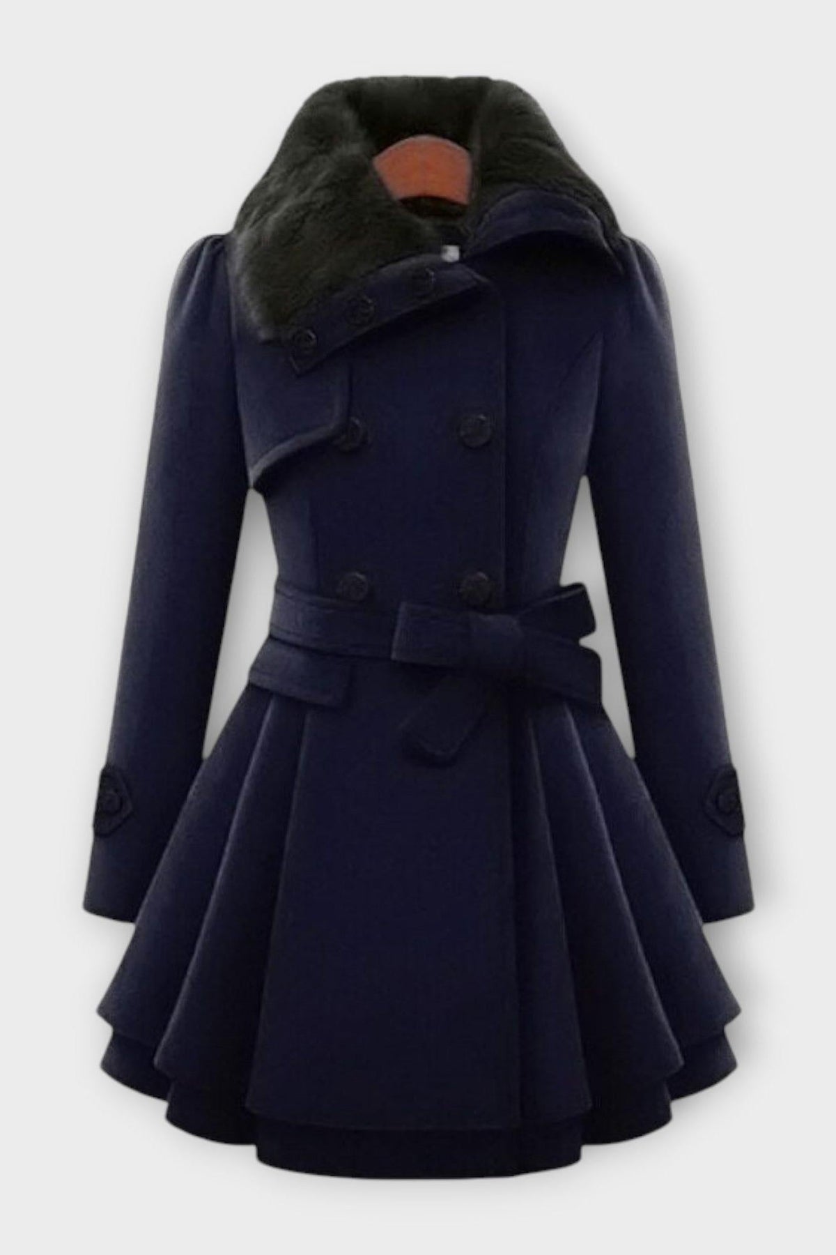 Anna | Camel Belted Double-Breasted Coat