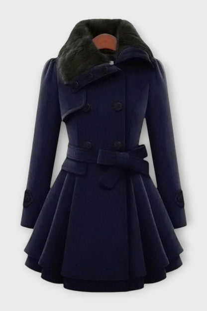 Anna | Camel Belted Double-Breasted Coat