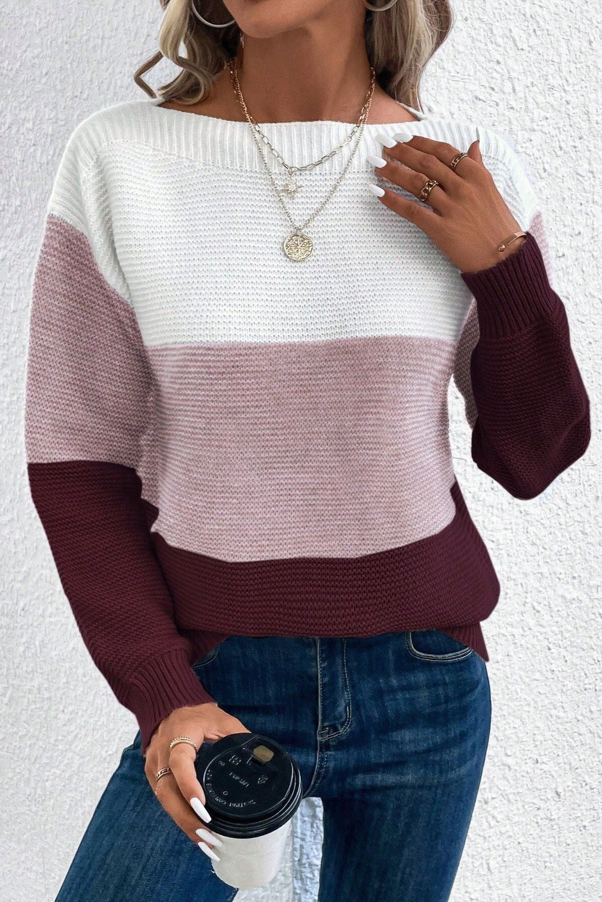 Anna | Lilac Colour-Block Jumper