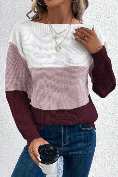 Anna | Lilac Colour-Block Jumper