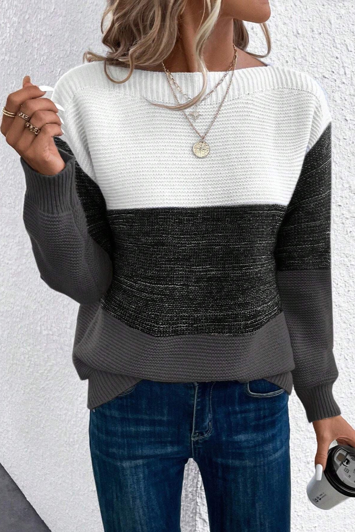Anna | Lilac Colour-Block Jumper