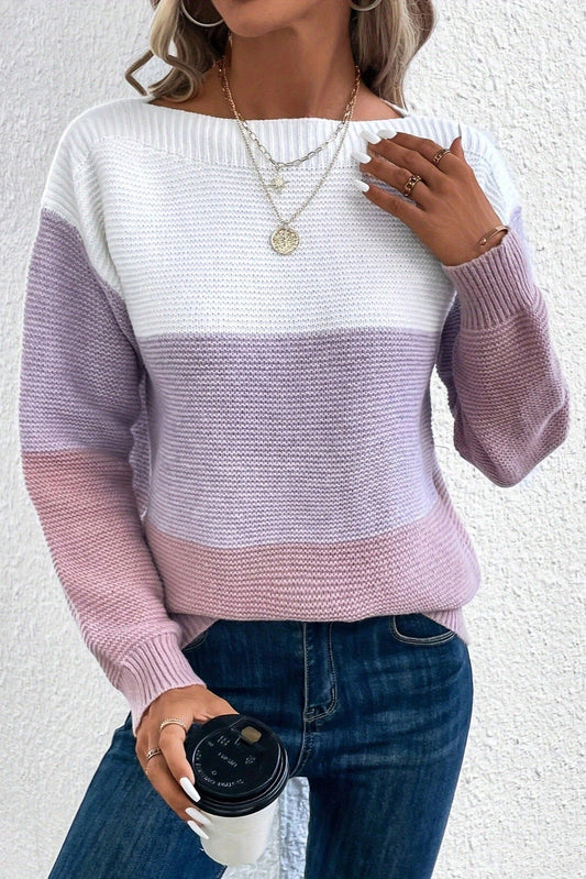 Anna | Lilac Colour-Block Jumper