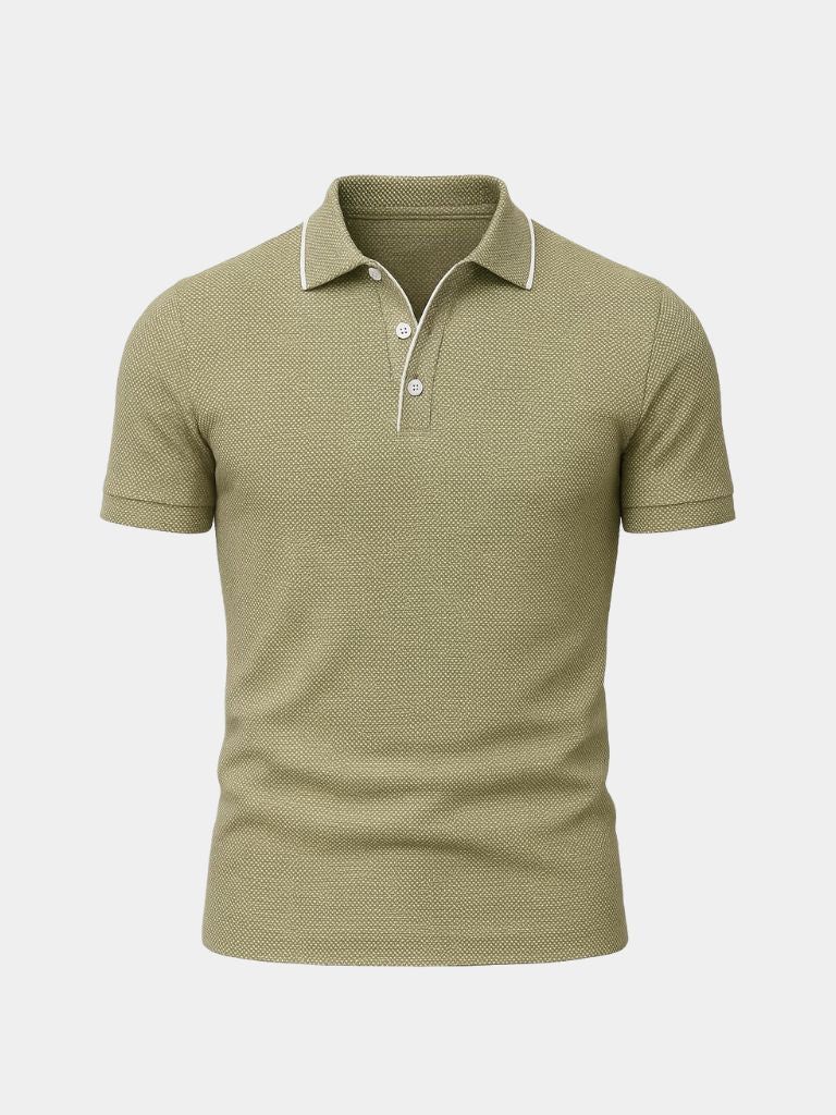 Antony | Blue Contrast-Trim Polo