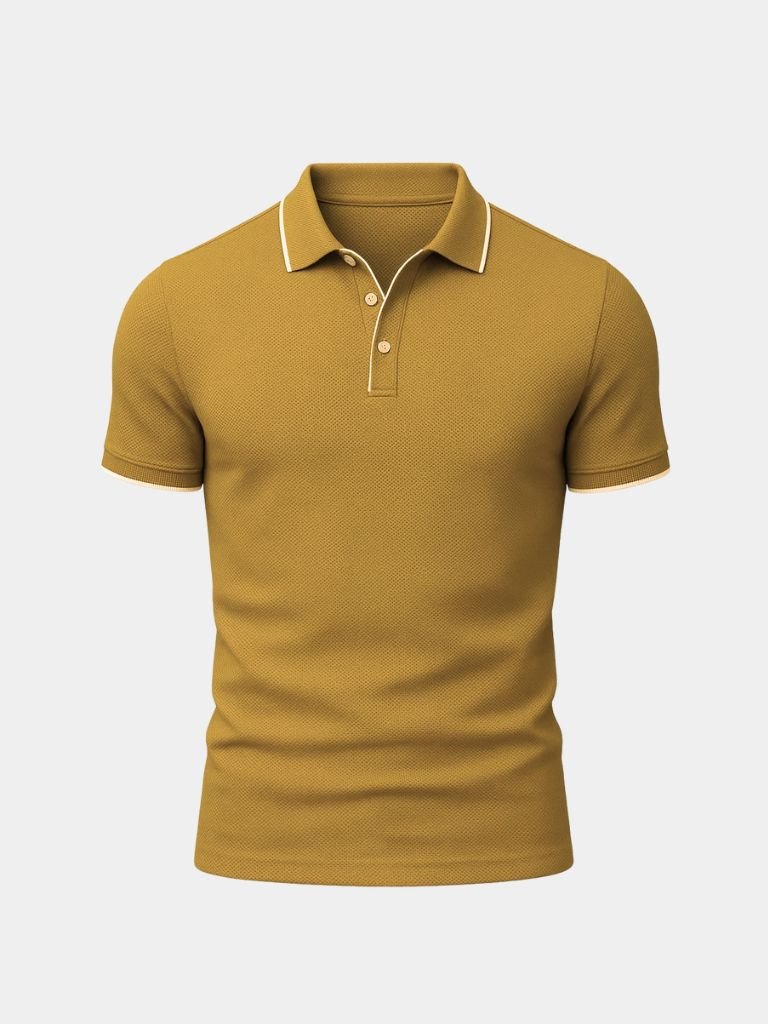 Antony | Blue Contrast-Trim Polo