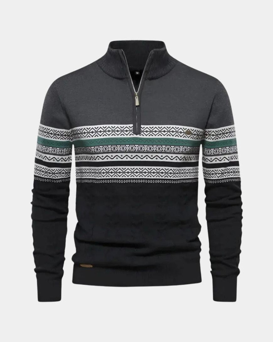 Antony | Patterned Half-Zip Jumper