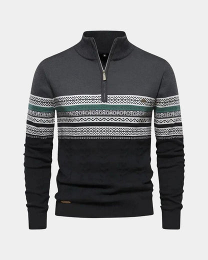 Antony | Patterned Half-Zip Jumper