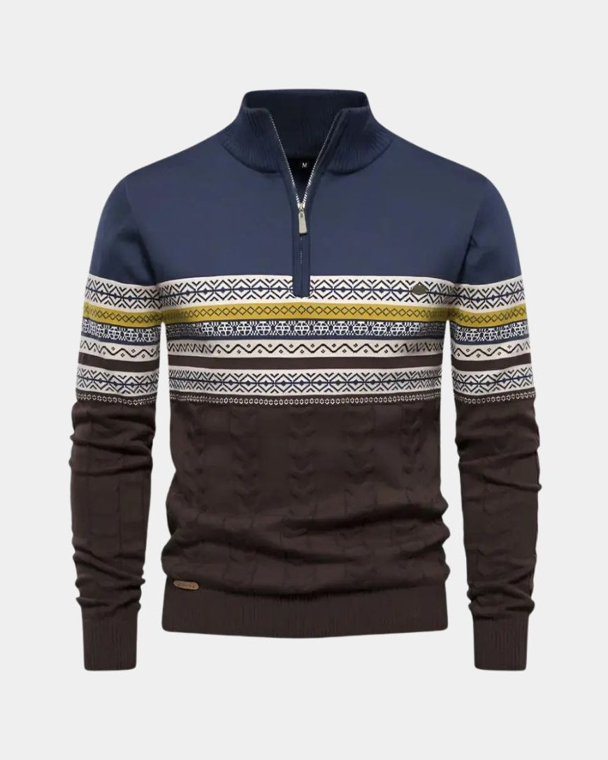Antony | Patterned Half-Zip Jumper