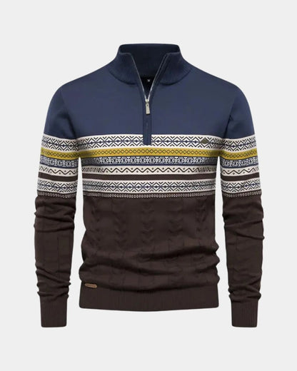 Antony | Patterned Half-Zip Jumper