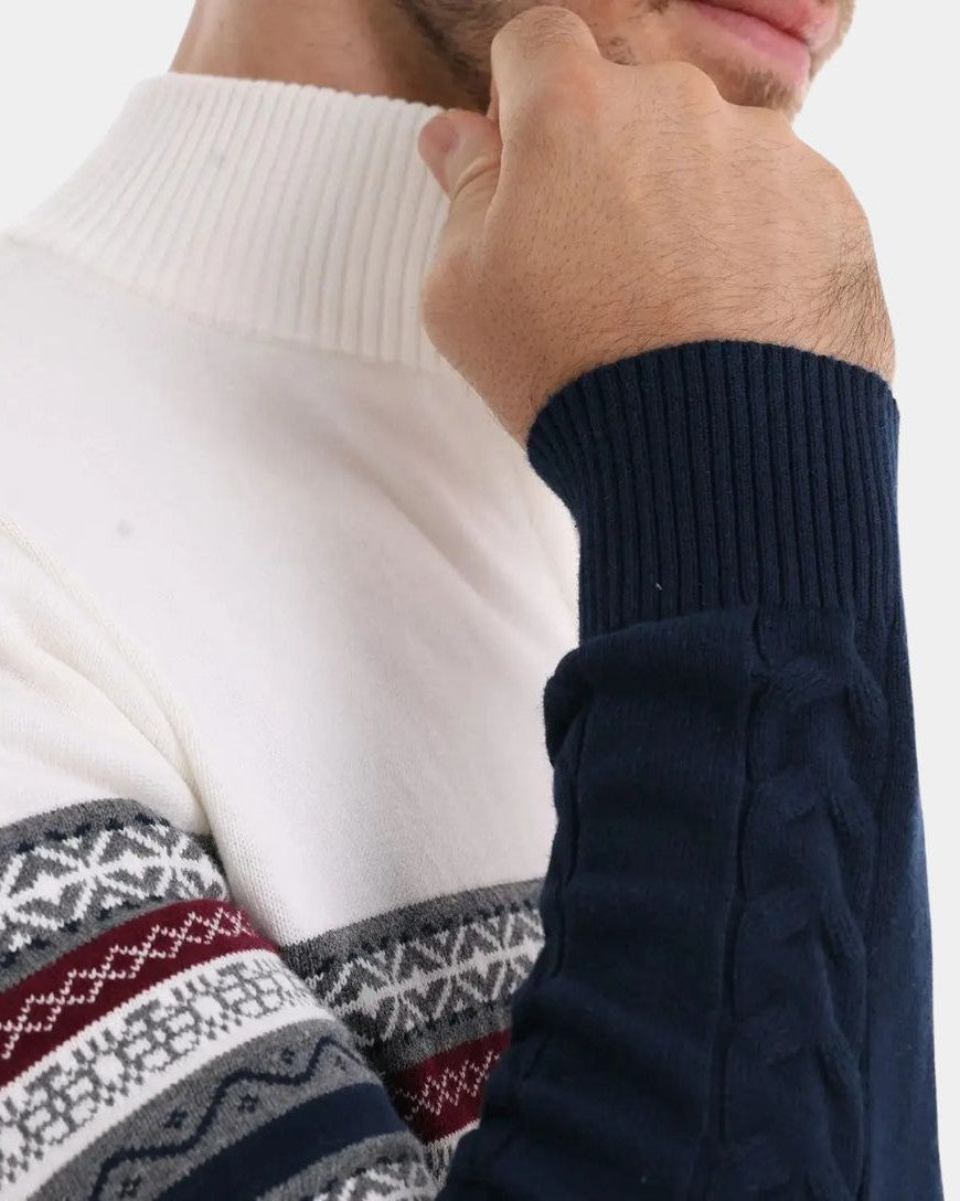 Antony | Patterned Half-Zip Jumper