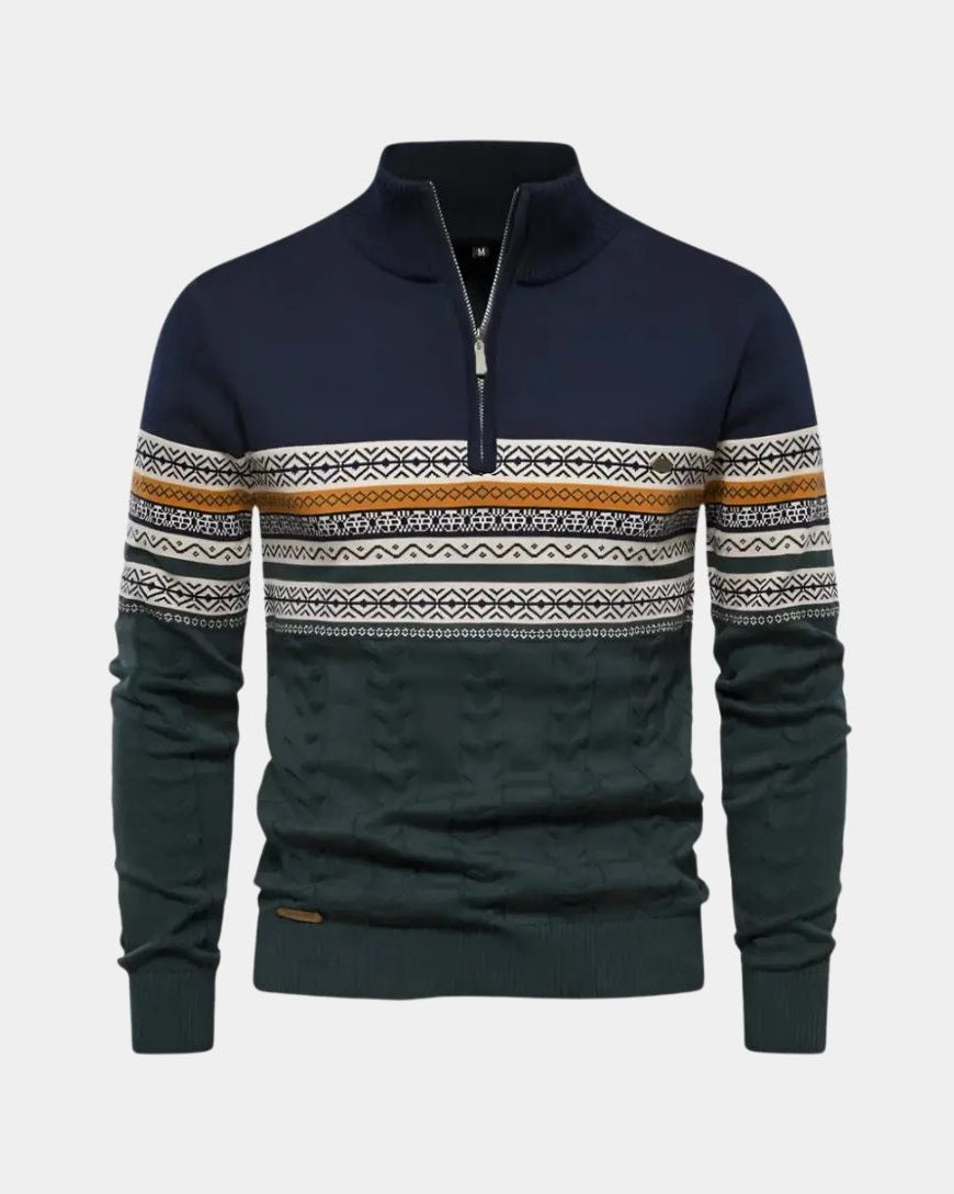 Antony | Patterned Half-Zip Jumper