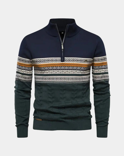 Antony | Patterned Half-Zip Jumper