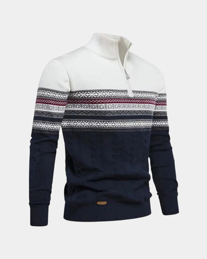 Antony | Patterned Half-Zip Jumper