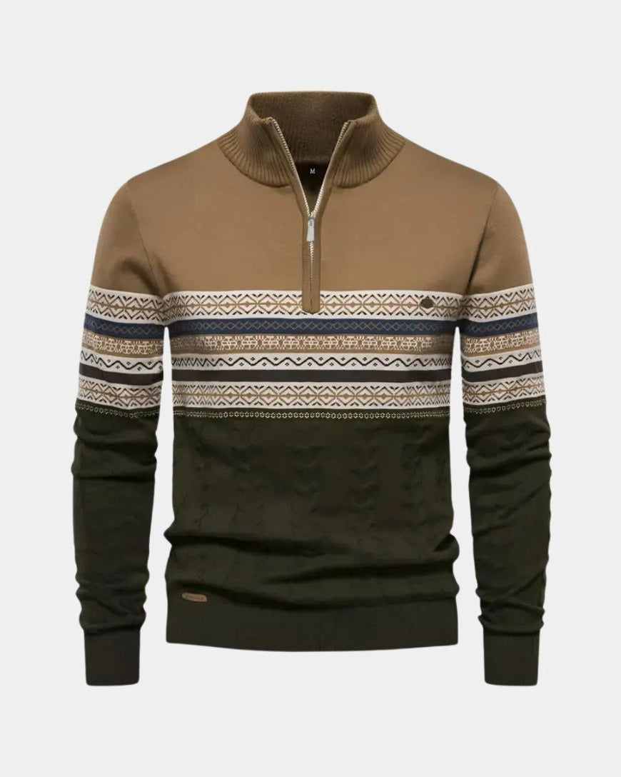 Antony | Patterned Half-Zip Jumper