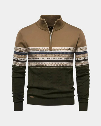 Antony | Patterned Half-Zip Jumper