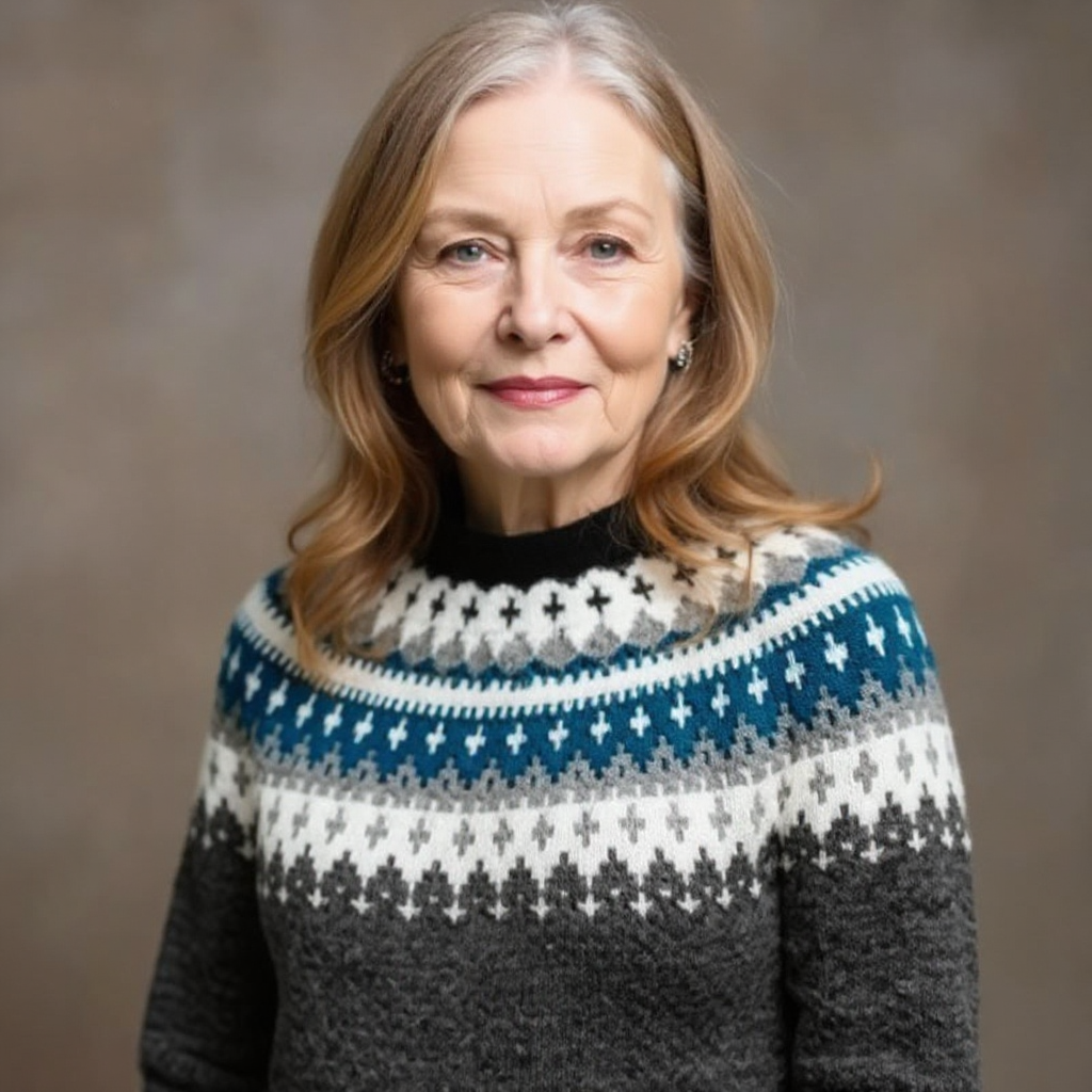 April | Charcoal & Blue Fair Isle Tunic Jumper