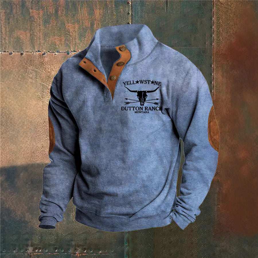 Arthur | Tan Ranch-Style Half-Zip Sweatshirt