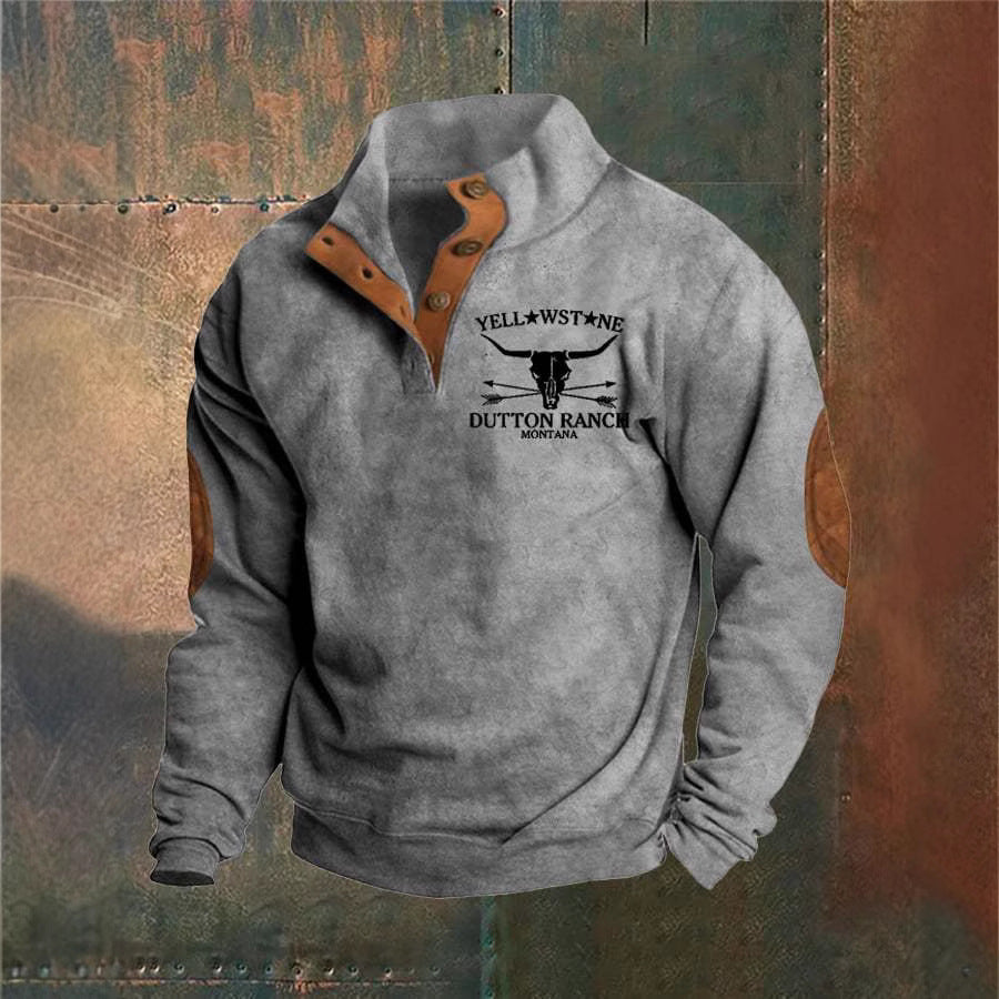 Arthur | Tan Ranch-Style Half-Zip Sweatshirt