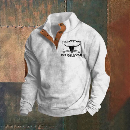Arthur | Tan Ranch-Style Half-Zip Sweatshirt