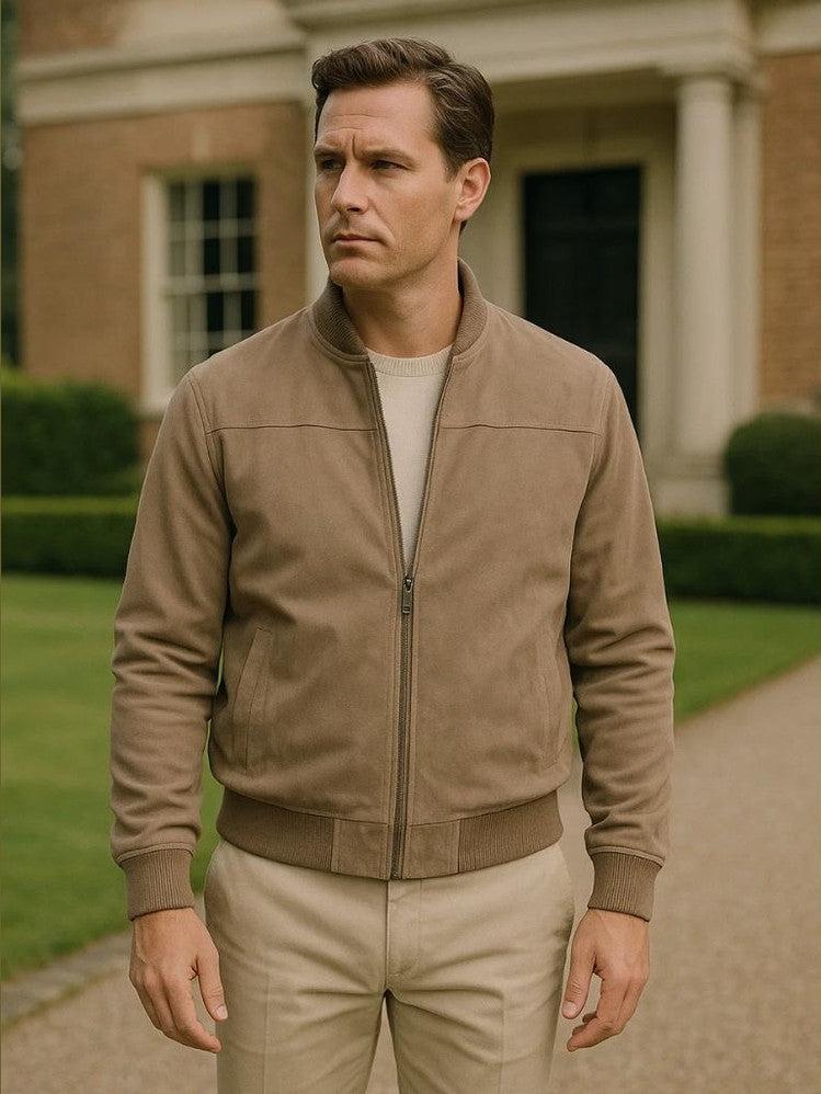 Ashley | Taupe Bomber Jacket