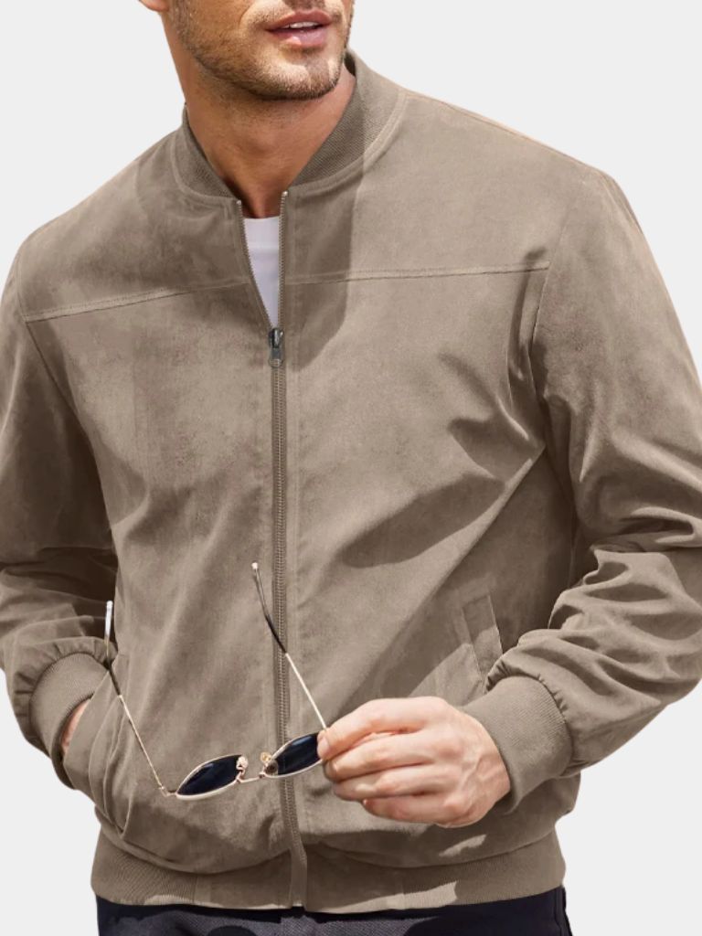 Ashley | Taupe Bomber Jacket