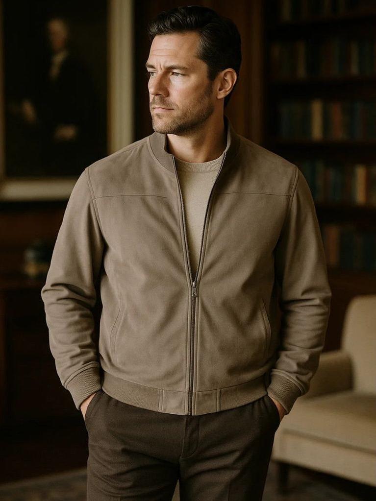 Ashley | Taupe Bomber Jacket