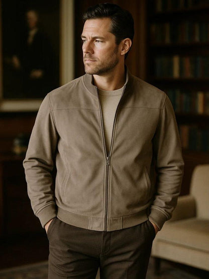 Ashley | Taupe Bomber Jacket