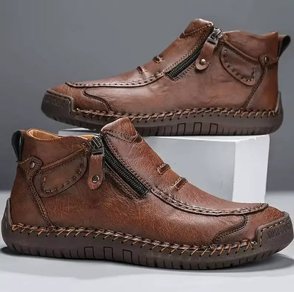 Ashton | Brown Zip-Up Casual Shoes