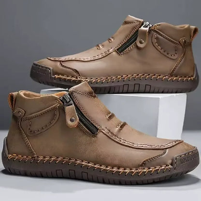 Ashton | Brown Zip-Up Casual Shoes