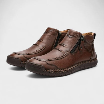 Ashton | Brown Zip-Up Casual Shoes