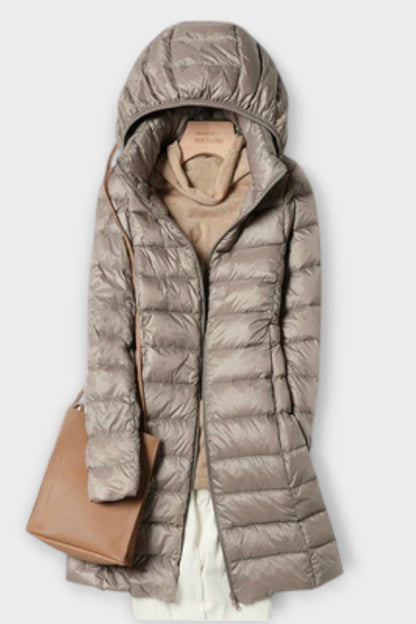 Esther | Champagne Hooded Puffer Jacket
